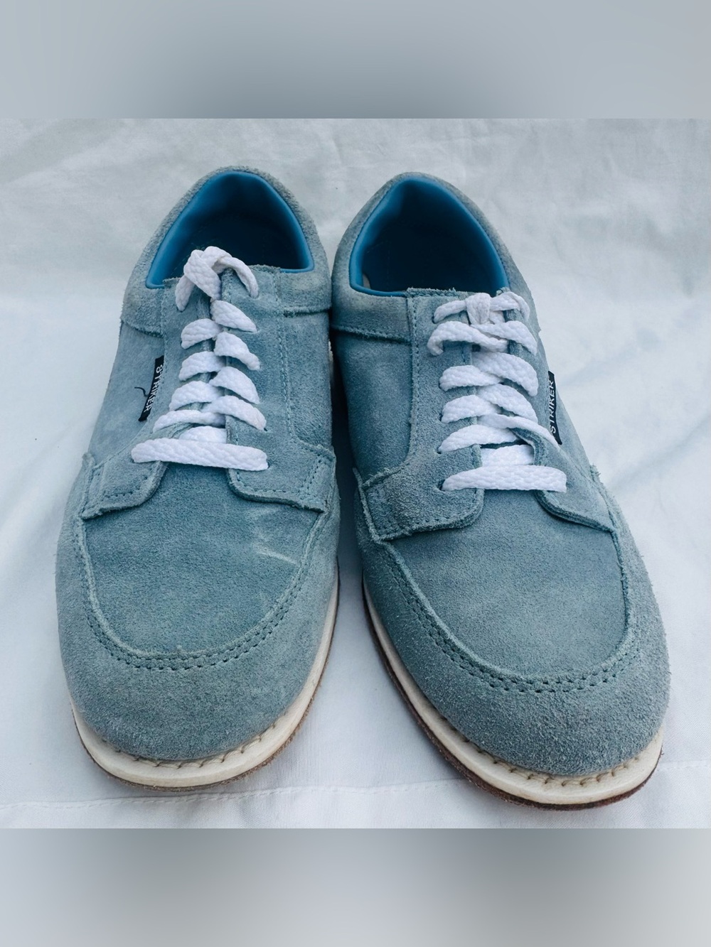 Vintage 1960s–70s Striker Blue Suede Bowling Shoes Women’s 8 Steel Shank